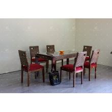 Classic Design Water Hyacinth 6 Pieces Dining Set